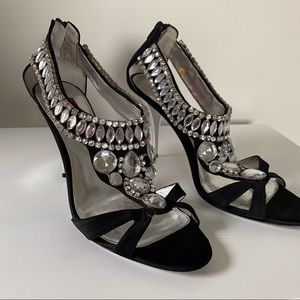 Black and silver sparkly Heels